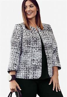 Collarless Blazer Womens